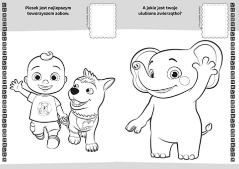 Koloruj i naklejaj Cocomelon kolorowanka naklejki