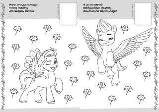 Koloruj i naklejaj My little pony na wiosnę kolorowanka naklejki