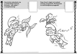 Koloruj i naklejaj SMERFY kolorowanka naklejki