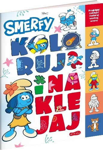 Koloruj i naklejaj SMERFY kolorowanka naklejki