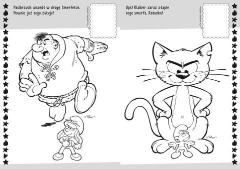 Koloruj i naklejaj SMERFY kolorowanka naklejki