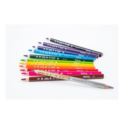 Kredki ołówkowe JUMBO grube 12 +1 kol. temperówka SPIDERMAN Colorino