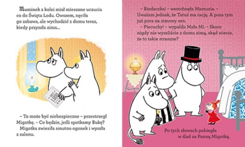 Muminki Muminek i i święto lodu czytanka z dużymi literami