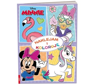 Myszka Minnie Naklejam i koloruję kolorowanka naklejki
