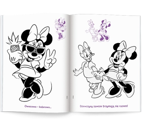 Myszka Minnie Naklejam i koloruję kolorowanka naklejki