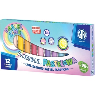 Plastelina 12 kolorów pastelowa zapachowa limonka ASTRA