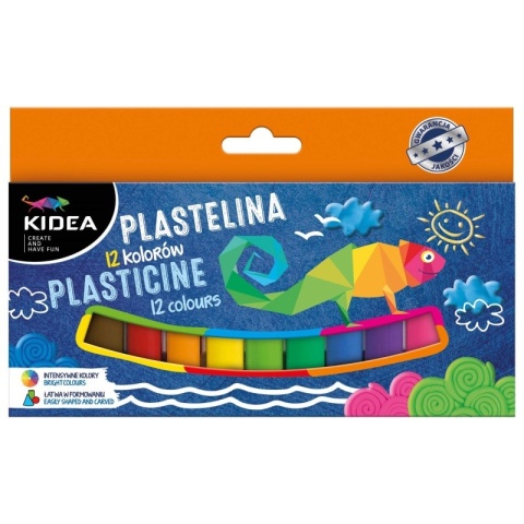 Plastelina szkolna 12 kolorów KIDEA