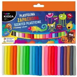 Plastelina szkolna 24 kolory KIDEA zapachowe
