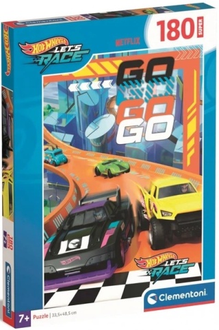 Puzzle Clementoni let's race hotwheels auta 180 EL MAXI 33,5x48,5cm 25789