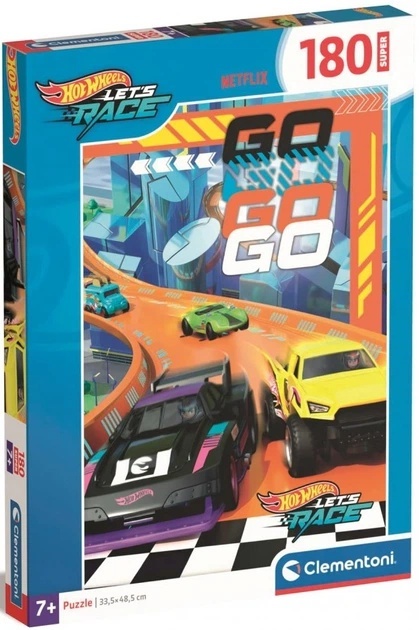 Puzzle Clementoni let's race hotwheels auta 180 EL MAXI 33,5x48,5cm 25789