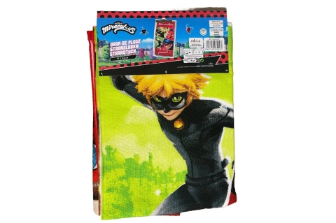 Ręcznik plażowy szybkoschnący BIEDRONKA I CZARNY KOT 70x140