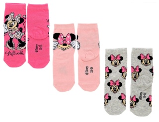Skarpetki skarpety dziecięce MYSZKA MINNIE bawełniane dziewczęce 3pak 27-30
