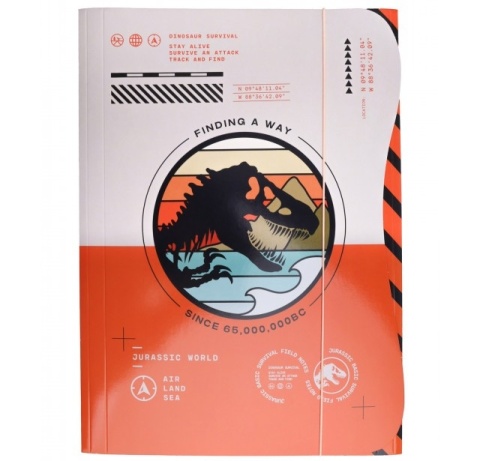 Teczka z gumką A4 na dokumenty rysunki Jurassic World Dinozaury