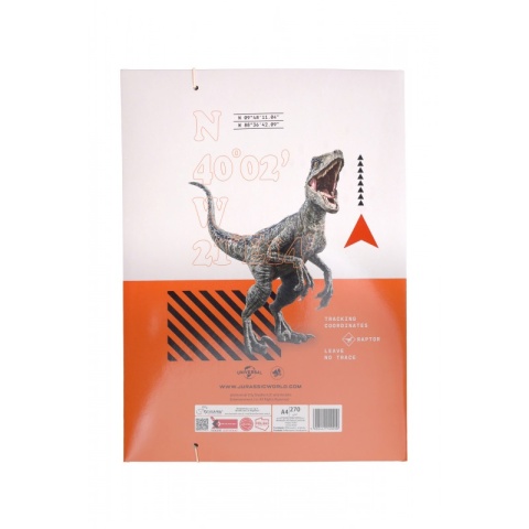 Teczka z gumką A4 na dokumenty rysunki Jurassic World Dinozaury