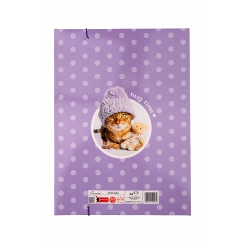 Teczka z gumką A4 na dokumenty rysunki kot kociak