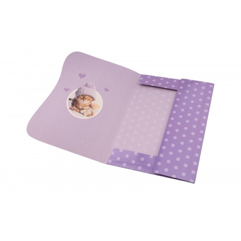 Teczka z gumką A4 na dokumenty rysunki kot kociak