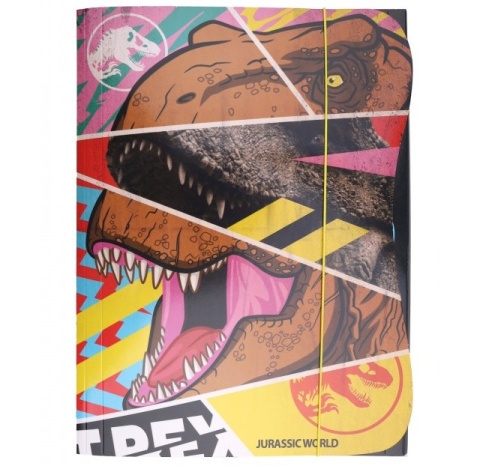 Teczka z gumką A4 na dokumenty rysunki park Jurajski Dinozaury