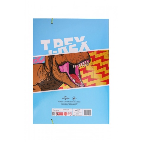 Teczka z gumką A4 na dokumenty rysunki park Jurajski Dinozaury
