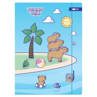 Teczka z gumką A4 na dokumenty rysunkowa Kapibary na plaży Happy Color
