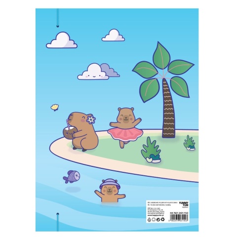 Teczka z gumką A4 na dokumenty rysunkowa Kapibary na plaży Happy Color