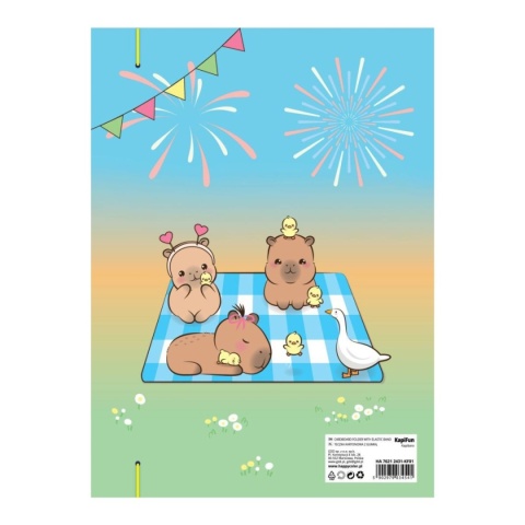 Teczka z gumką A4 na dokumenty rysunkowa Kapibary piknik Happy Color