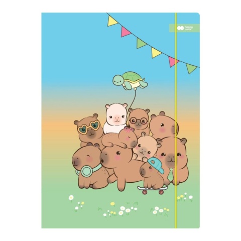 Teczka z gumką A4 na dokumenty rysunkowa Kapibary piknik Happy Color