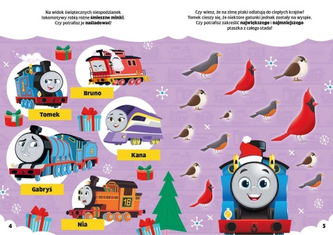 Tomek i Przyjaciele Zimowy zeszyt zadań z naklejkami kolorowanka