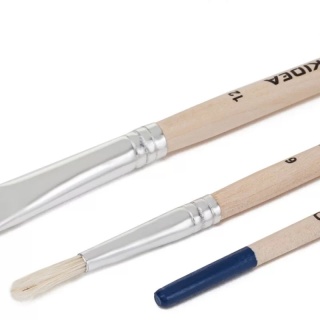 Zestaw 3 szt pędzli pędzelek KIDEA naturalne włosie 4 6 12