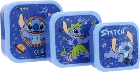 Zestaw 5 el bidon na wodę + śniadaniówka + pudełka na przekąski Lilo i Stitch w pudełku prezentowym