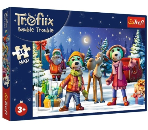 Trefliki Ratują Święta, Trefliki lepią bałwana Puzzle Maxi 24EL TREFL 14375