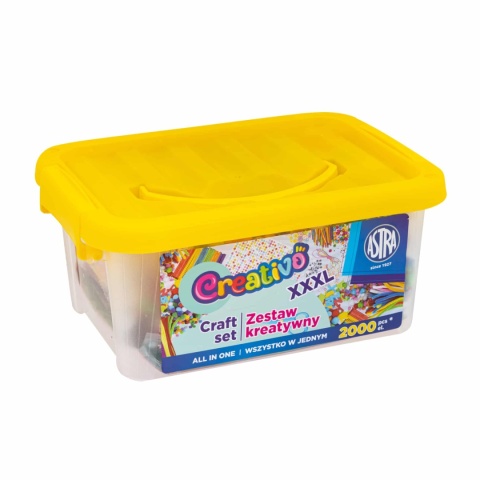 ASTRA CREATIVO zestaw kreatywny XXXL pompony koraliki guziki druciki 2000el