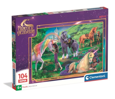 Akademia Jednorożców super color Puzzle Clementoni 104 EL