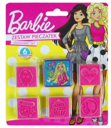 BARBIE pieczątki 6 elemetów
