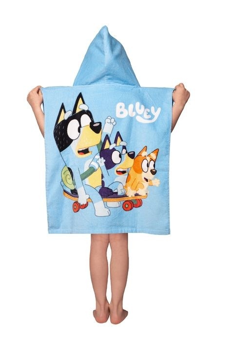 Bingo i Bluey pieski ponczo poncho ręcznik kąpielowy bawełniany 55x115 cm