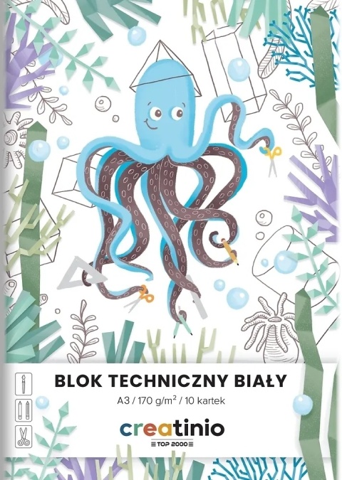 Blok techniczny A3 10 k 170 g TOP-2000 biały