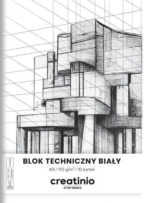 Blok techniczny A3 10 k 170 g TOP-2000 biały