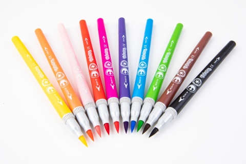 Flamastry mazaki pisaki dwustronne pędzelkowe 10 kolorów AVENGERS