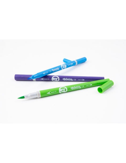 Flamastry mazaki pisaki dwustronne pędzelkowe 10 kolorów AVENGERS