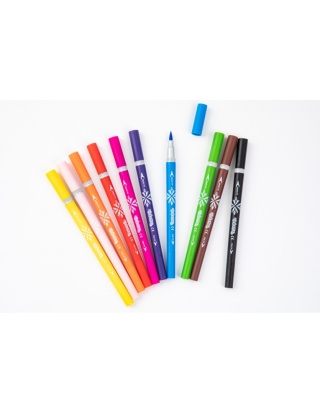 Flamastry markery mazaki pisaki dwustronne 10 kolorów KRAINA LODU FROZEN