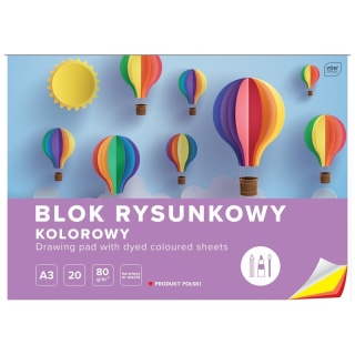 Interdruk blok rysunkowy kolorowy barwiony w masie A3 20 kartek
