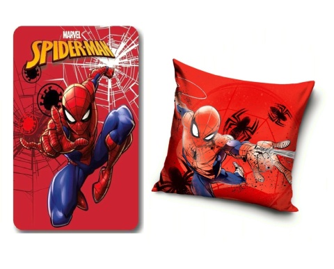 Kocyk koc polarowy narzuta 100X140 poszewka na poduszkę 40x40 Spiderman