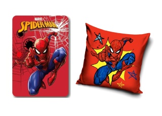 Kocyk koc polarowy narzuta 100X140 poszewka na poduszkę 40x40 Spiderman