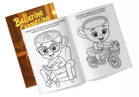 Kolorowanka Brainrot Ballerina Cappuccina + naklejki
