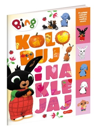 Koloruj i naklejaj królik BING kolorowanka naklejki