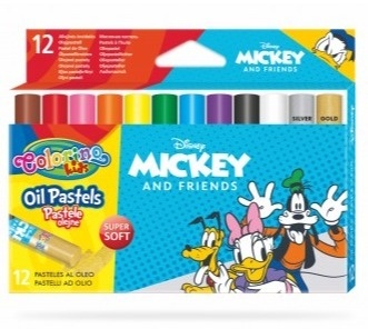 Kredki Pastele olejne 12 kolorów Myszka MIckey Miki i przyjaciele Colorino