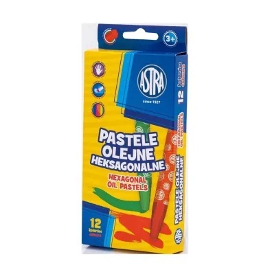 Kredki Pastele olejne heksagonalne Astra 12 szt.