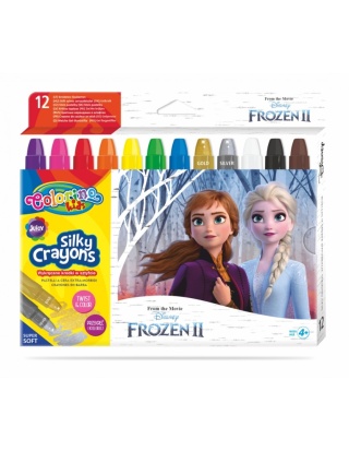 Kredki jedwabiste żelowe wykręcane 3w1 pastele akwarelowe KRAINA LODU 12kol