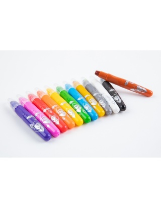 Kredki jedwabiste żelowe wykręcane 3w1 pastele akwarelowe KRAINA LODU 12kol