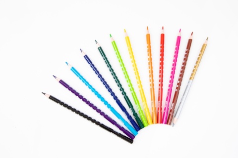 Kredki ołówkowe trójkątne 12 +1 kolorów złota srebrna Avengers