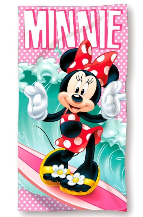 MYSZKA MINNIE Ręcznik plażowy kąpielowy bawełniany 70x140
